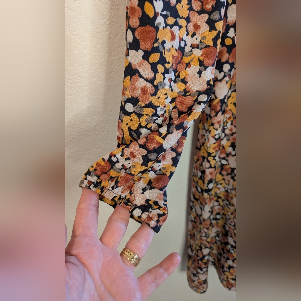 Allegra K Floral Long Sleeve Dress - Picture 4 of 6